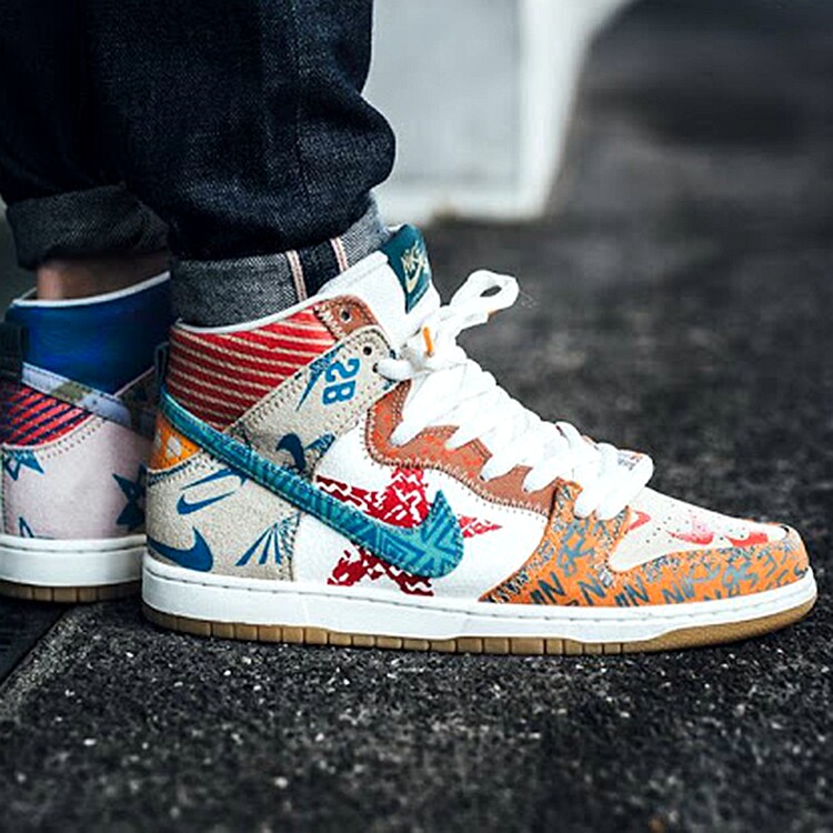 nikedunksbwhatthe涂鸦鸳鸯拼接高帮板滑板鞋