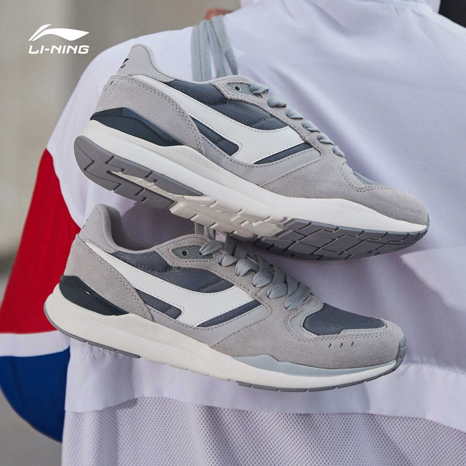 李宁休闲鞋男鞋斧头复古低帮秋季老爹运动鞋经典运动休闲鞋