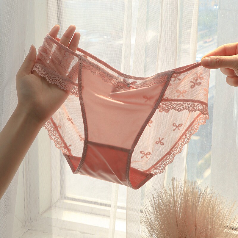 宝藏新品丝滑冰丝内裤女性性感低腰超薄透明女三角裤