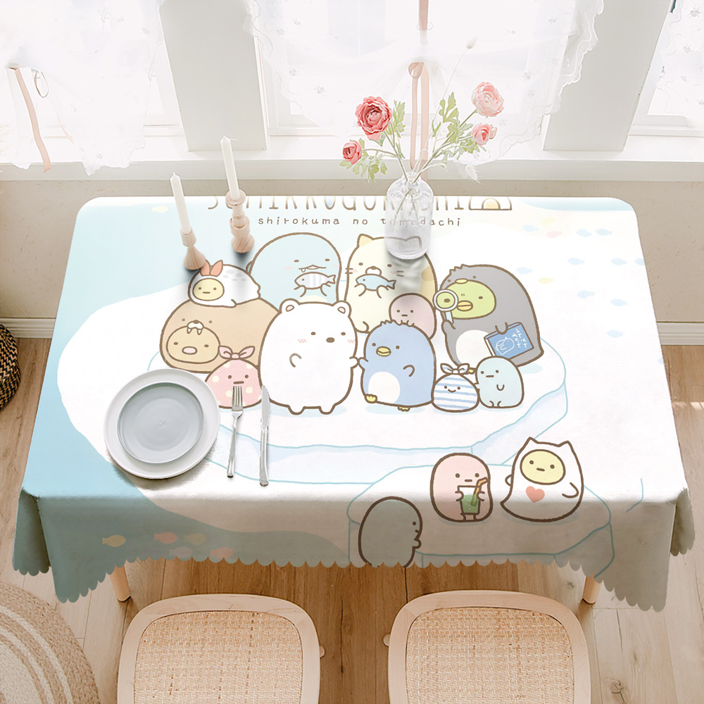 日式卡通儿童房可爱萌少女心防水耐脏餐桌布桌布