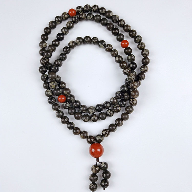 天玉精品天然热卖天山角砺陨石佛珠10mm108一条佛珠项链