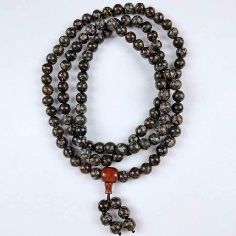 新疆天玉奇石园精品天然12mm108天山角砺陨石佛珠佛珠项链