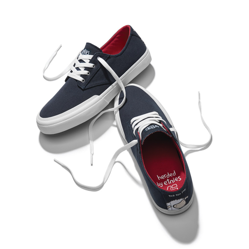 正品etnies滑板鞋专业街头系带滑板耐磨帆布蓝色联名款1985滑板