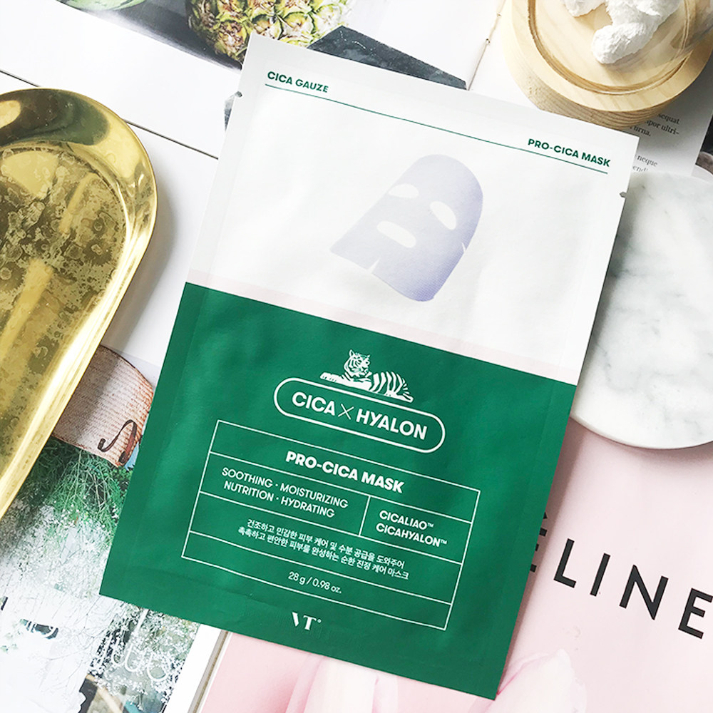 韩国vt老虎修复补水面膜5片范特cica积雪贴片面膜