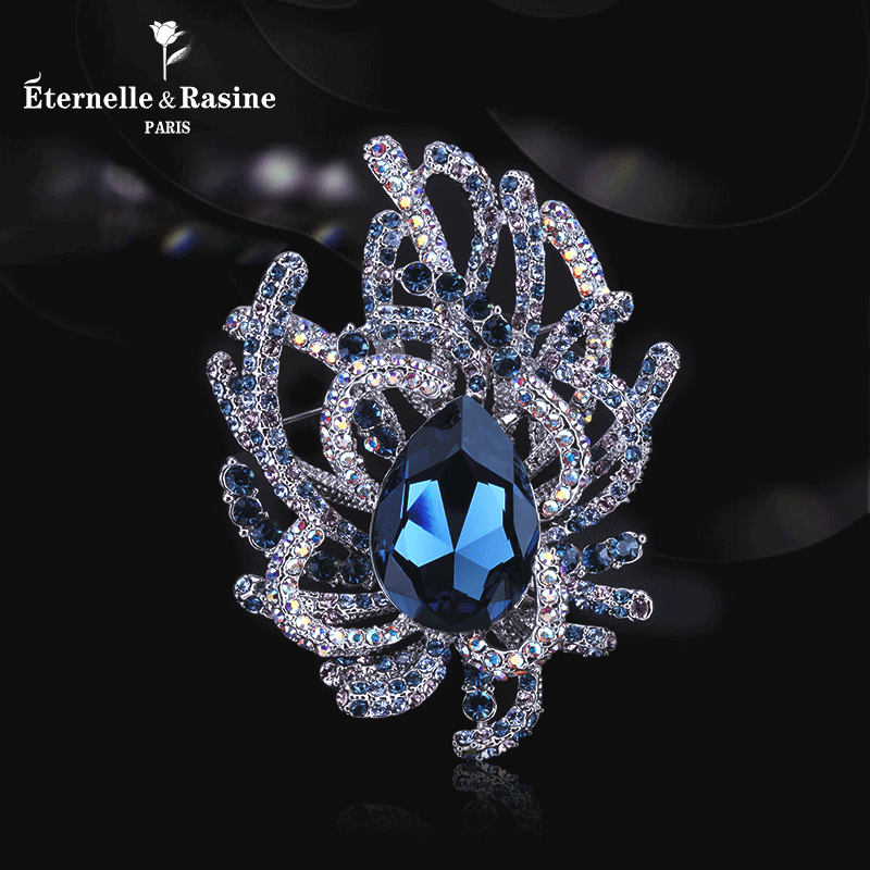 法国eternelle外套开衫扣配饰品胸花奥地利水晶胸针胸针