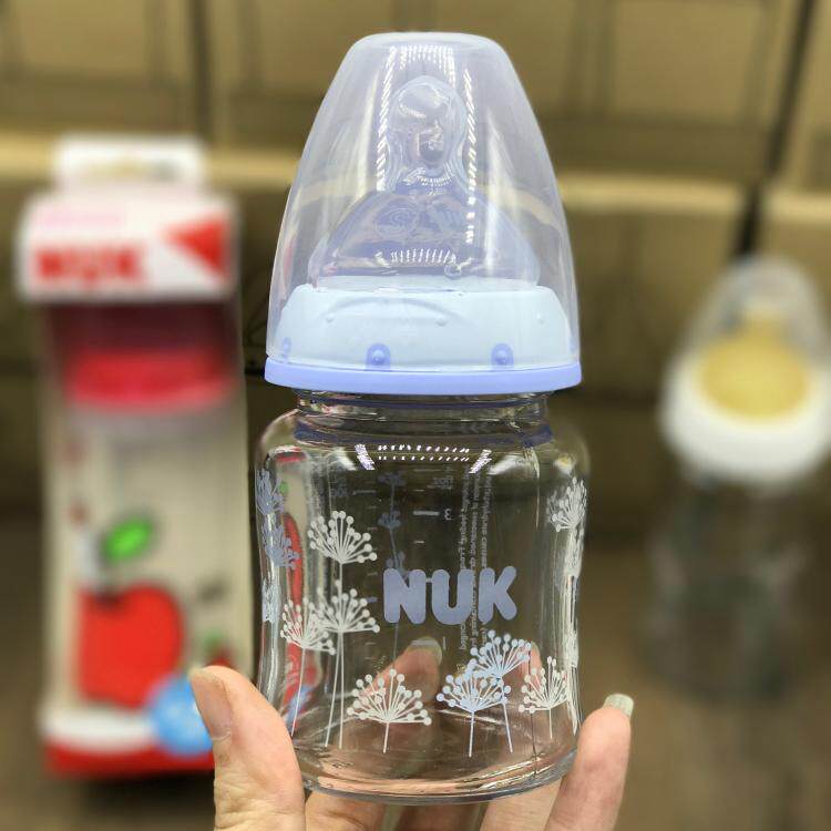 德国原装进口nuk婴儿宽口径玻璃奶瓶防胀气乳胶奶嘴宝宝套装