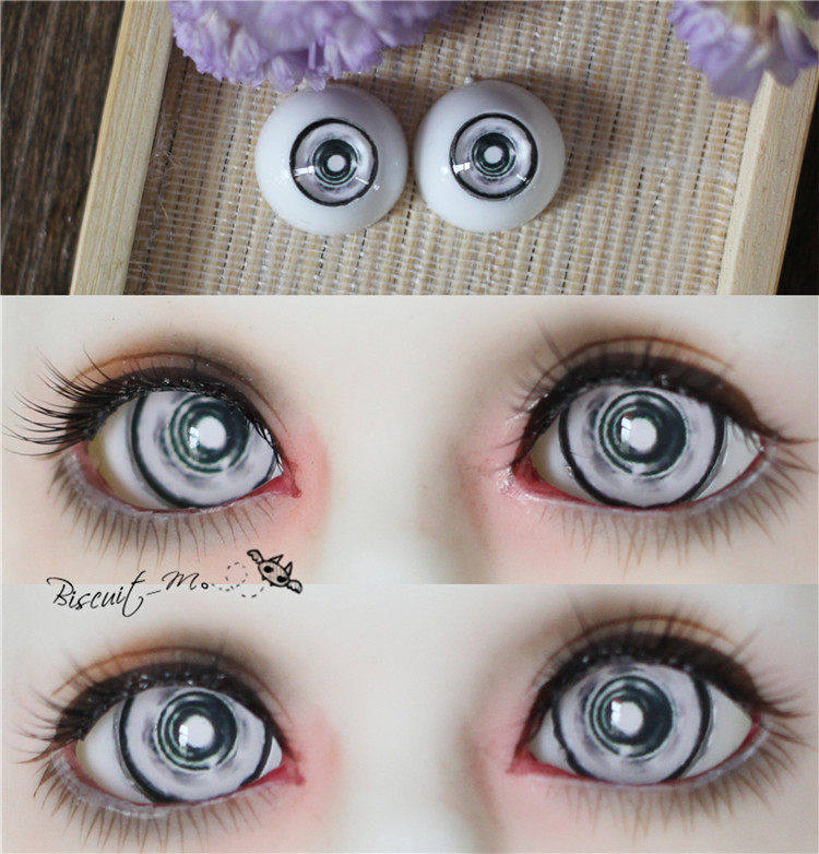 bjd娃娃眼睛1214mm自制眼珠蓝紫黑红渐变花纹bjd娃娃
