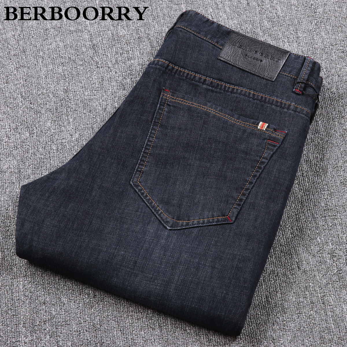 欧洲站2018夏薄款进口丹宁洗水纯棉男士商务直筒微修身牛仔长裤