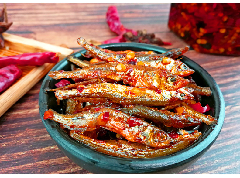 湘山柴火香辣毛花鱼辣椒一送一下饭菜火培瓶装即食鱼零食