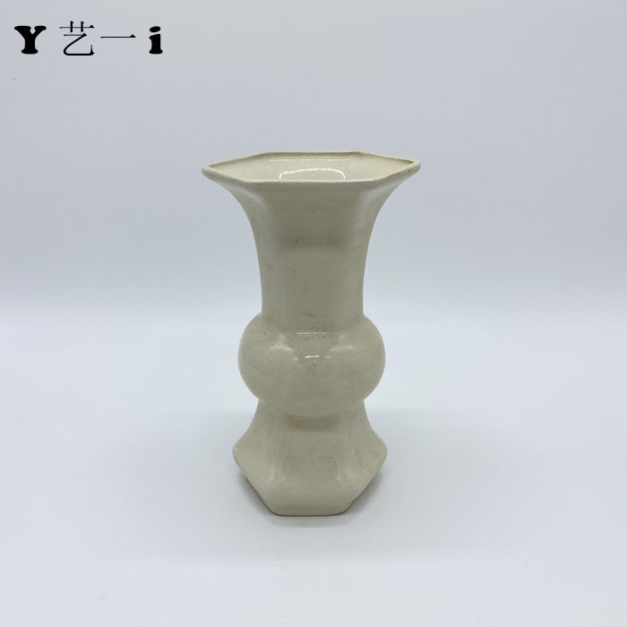 仿古定窑小白白瓷花瓶摆件陶瓷花器复古禅意花瓶