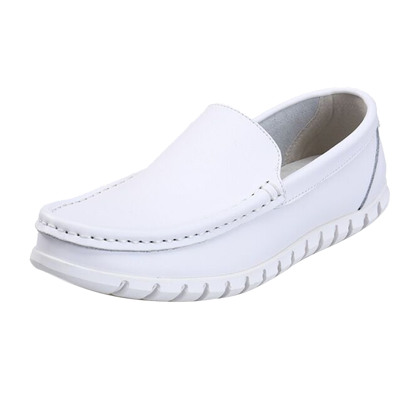 护士归途鞋男白色真皮医生鞋软防滑透气医院工装鞋