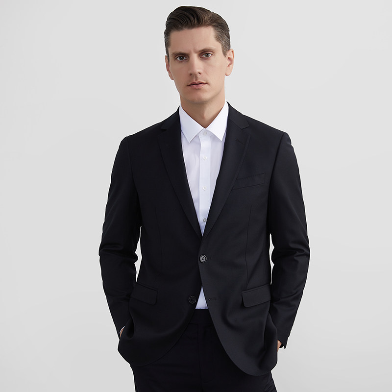 busen步森春夏经典款平驳领耐磨修身商务西服西服