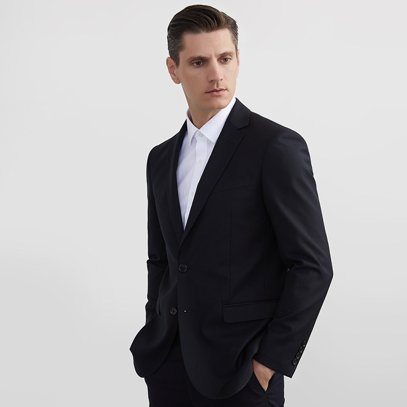 busen步森春夏经典款平驳领耐磨修身商务西服西服