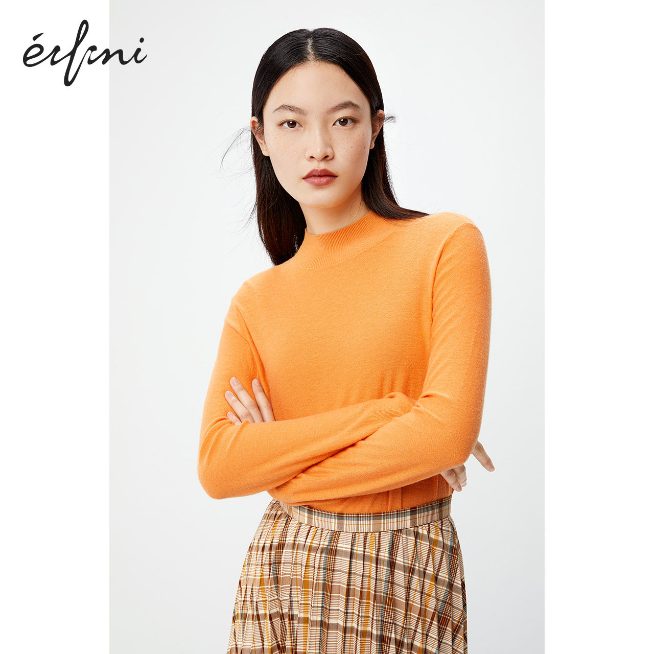 商场同款伊芙丽2020年新款秋冬半高高领毛衣针织衫毛针织衫