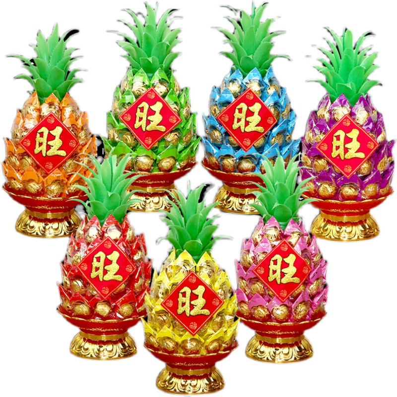 菠萝糖塔供奉贡品拜拜糖果塔潮汕闽南春节初一荷花灯