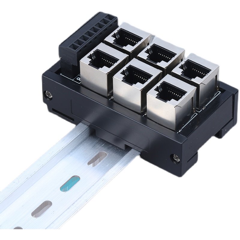 端子rj45以太网口转接线端子免焊转接8pin网线插座连接器