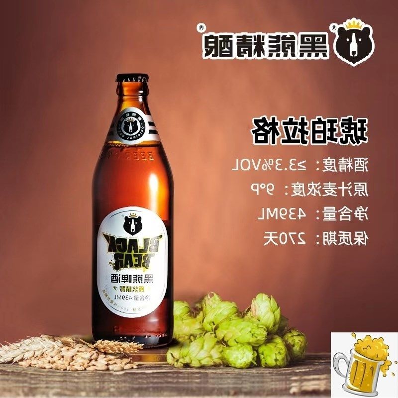 拉格啤酒精品黑熊精酿琥珀439ml12瓶装啤酒
