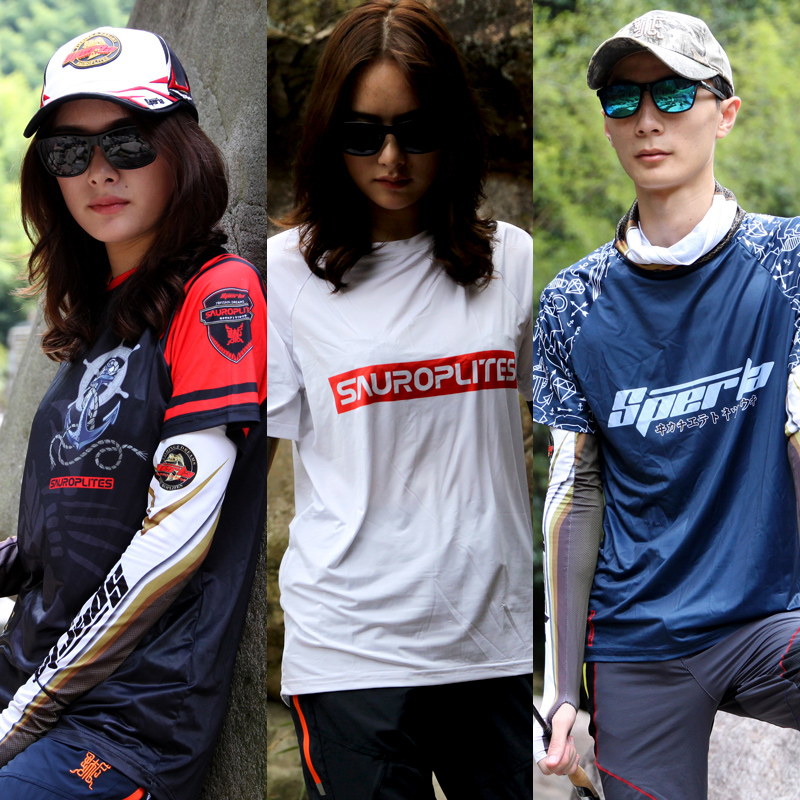 速干T恤夏季男女款防晒防蚊圆领半袖户外钓鱼溯溪跑步纯冰丝短袖