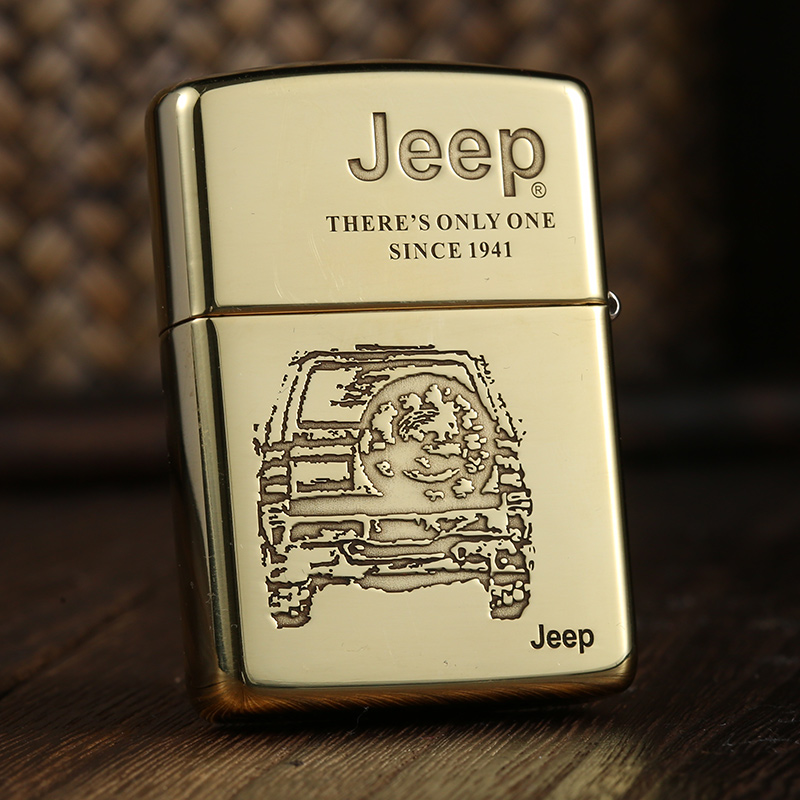 原装正品zippo打火机正版限量纯铜精雕吉普车jeepzippo