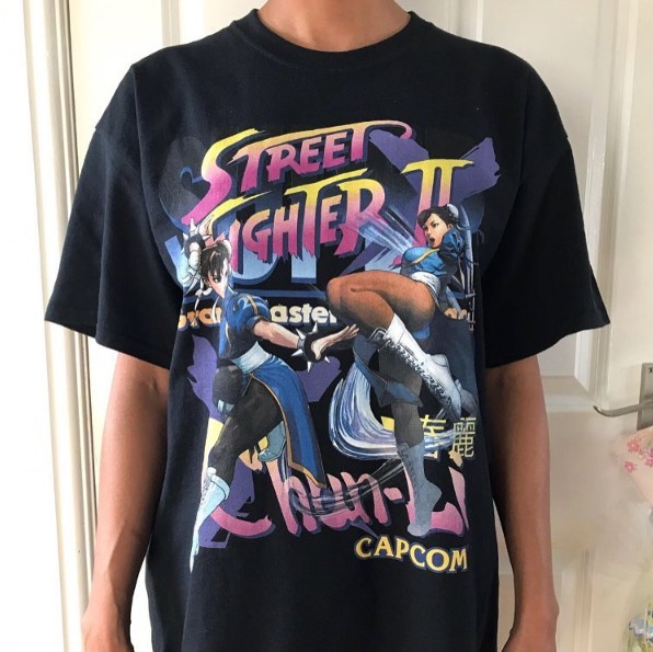 致敬街头霸王街霸春丽VINTAGE嘻哈复古人像短袖T恤情侣款HOMAGE