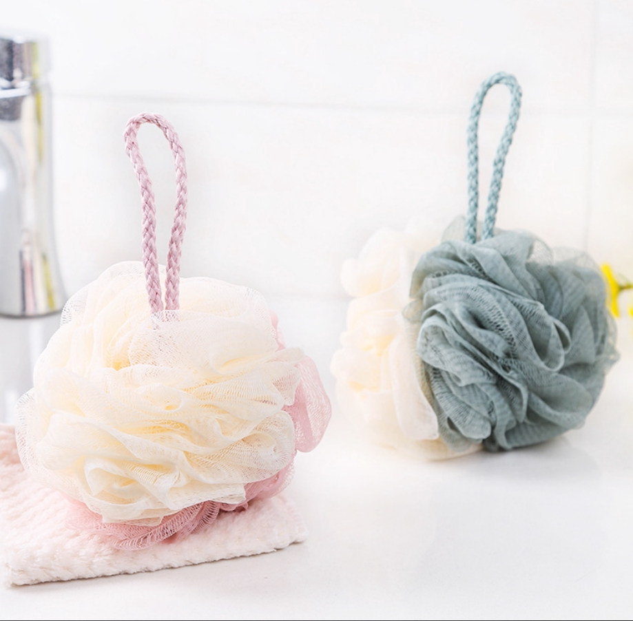 热卖50g日式柔软拼色沐浴球浴花良洗澡洗浴沐浴球