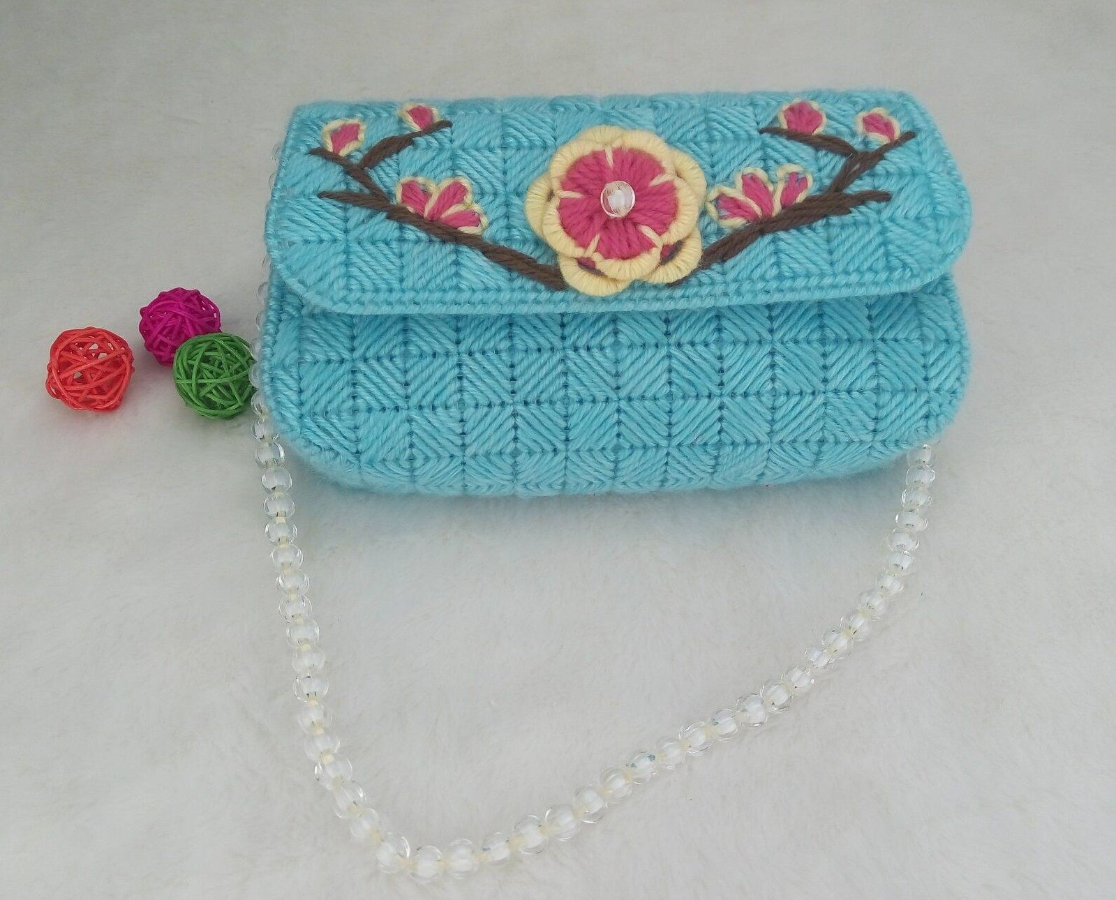 新款包邮手提包粗毛毛线3d立体十字绣女士手包十字绣套件