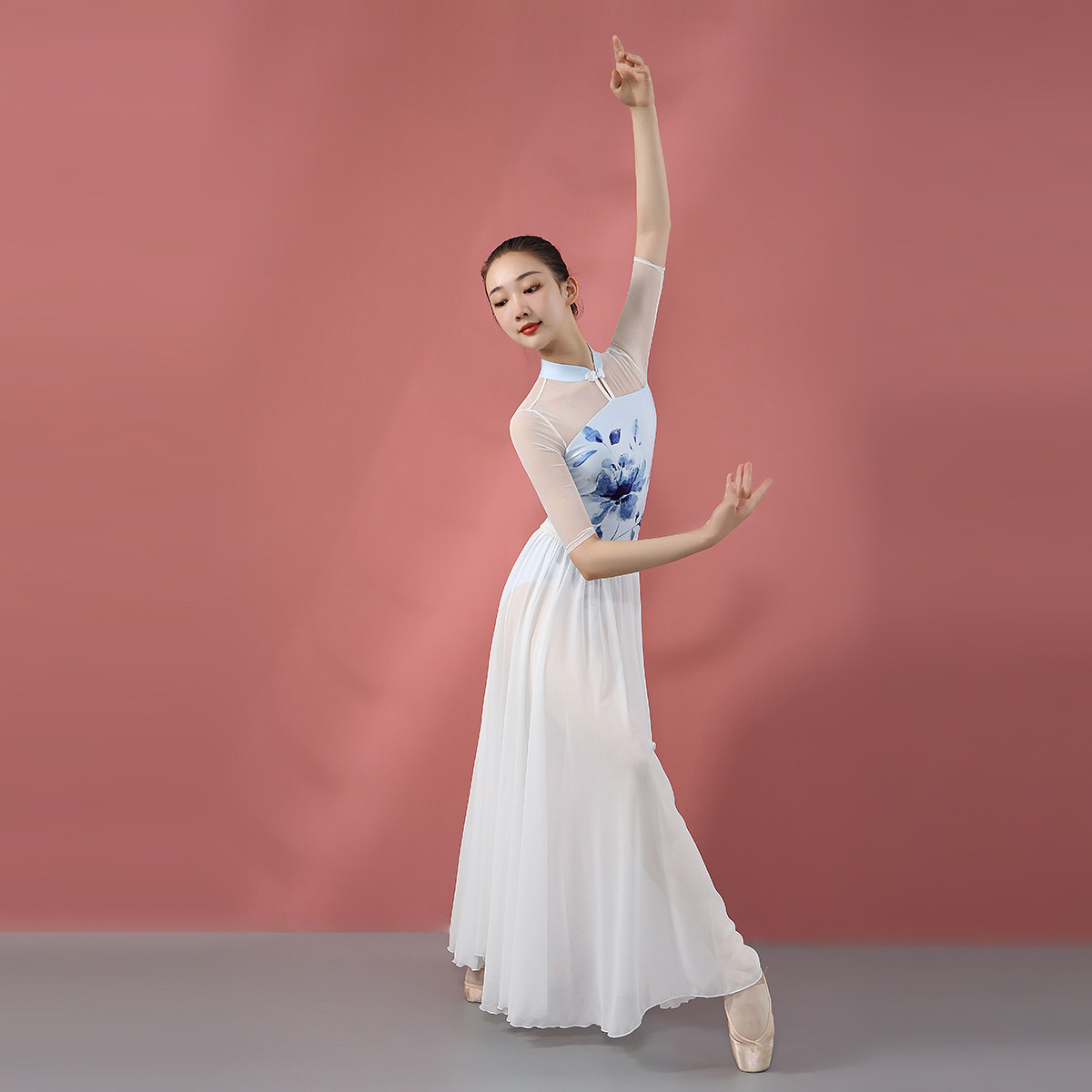 新品茉莉珍珠雪纺大摆长裙成人芭蕾舞裙长纱裙芭蕾舞服