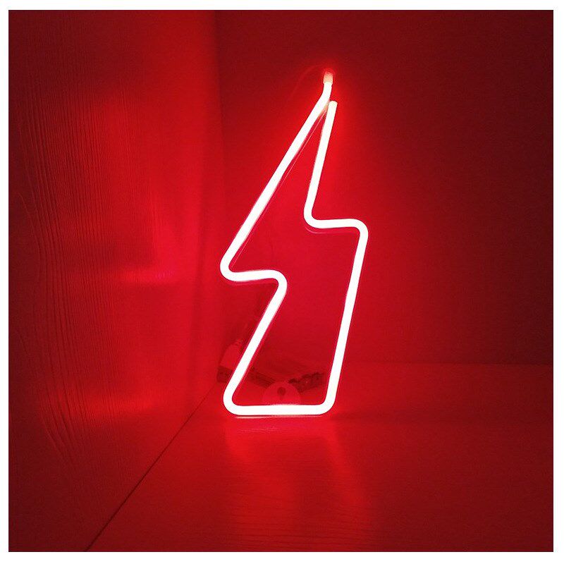 霓虹灯工厂直销led闪电造型ins网红装饰灯