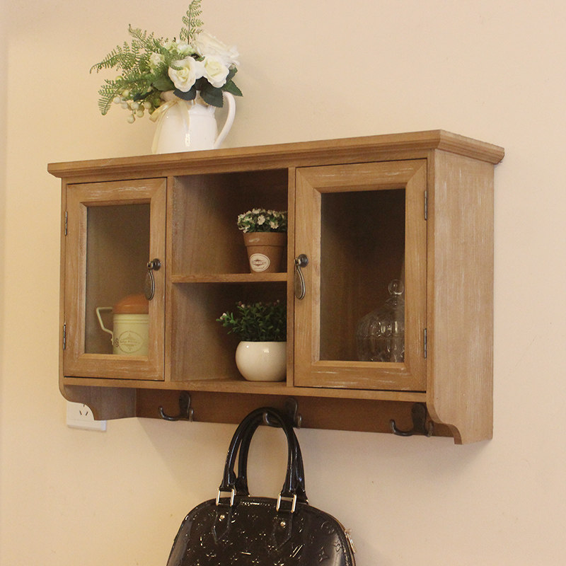 壁柜zakka玄关实木置物架墙上壁挂吊柜储物柜多色吊柜
