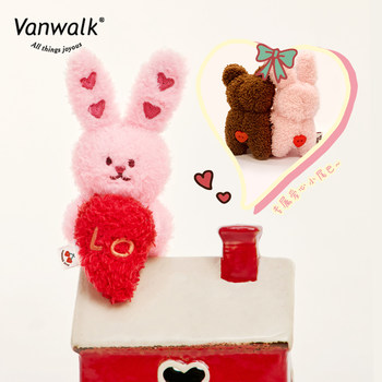 VANWALK ວັນແຫ່ງຄວາມຮັກຈໍາກັດ Cute Bear Plush Doll Magnetic Pendant Backpack Bag Accessories School Bag Pendant