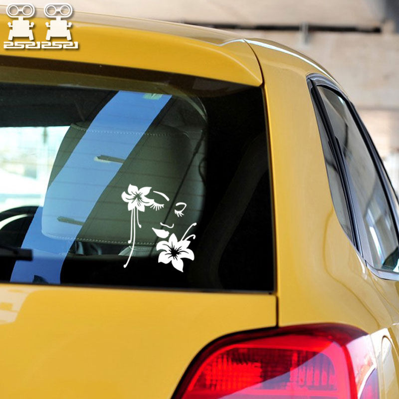 个性创意鲜花美女车窗车身车门贴纸汽车装饰贴