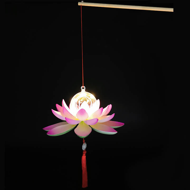 花灯新款手提莲花汉服荷花灯笼古风拍照漫展荷花灯