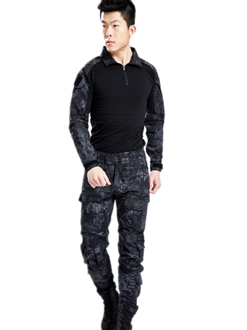 春季蟒纹迷彩服套装战术蛙服耐磨工作劳保工装作训外套