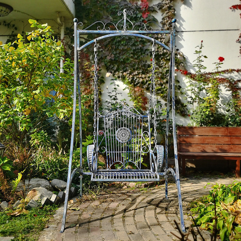 美式乡村复古铁艺户外花园秋千庭院阳台露台户外秋千