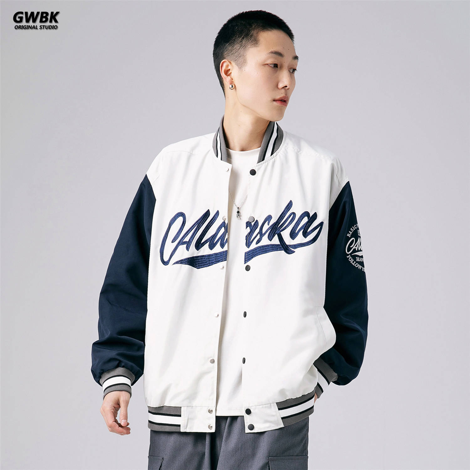 basicplan潮牌美式春秋棒球衣服夹克男女刺绣ins夹克