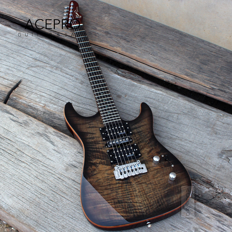 aceprogrote相思木黑色速尔吉他威尔金森琴品学学生吉他电吉他
