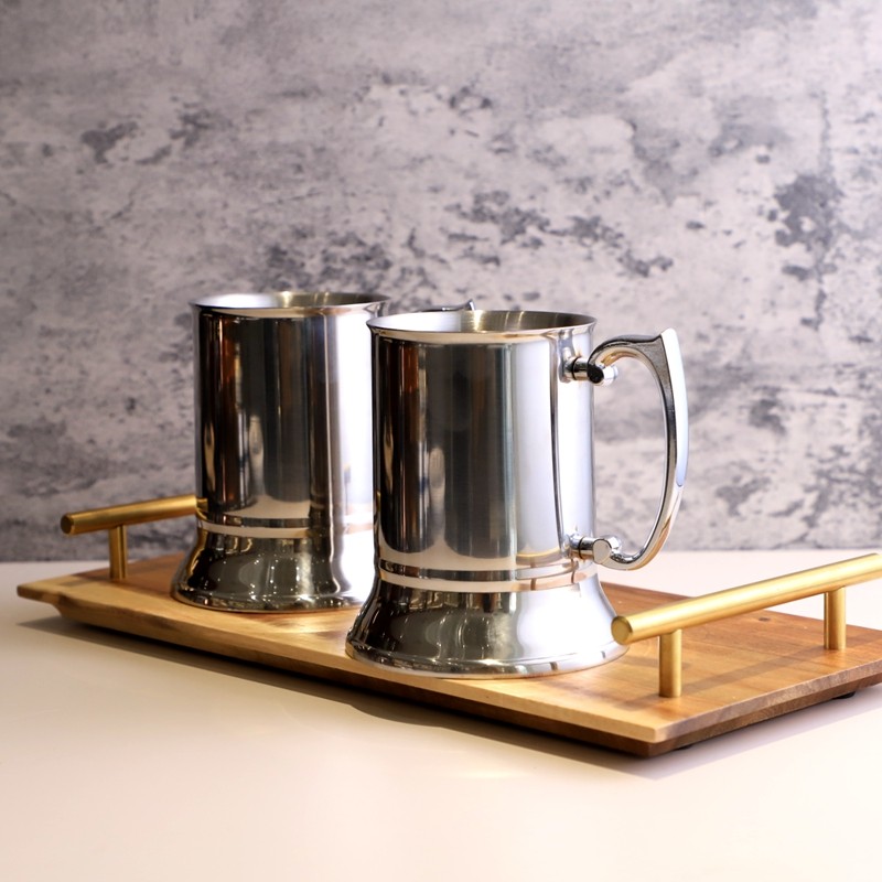 酒吧器皿调酒拉火杯火焰家用杯子双层啤酒杯blue调酒器