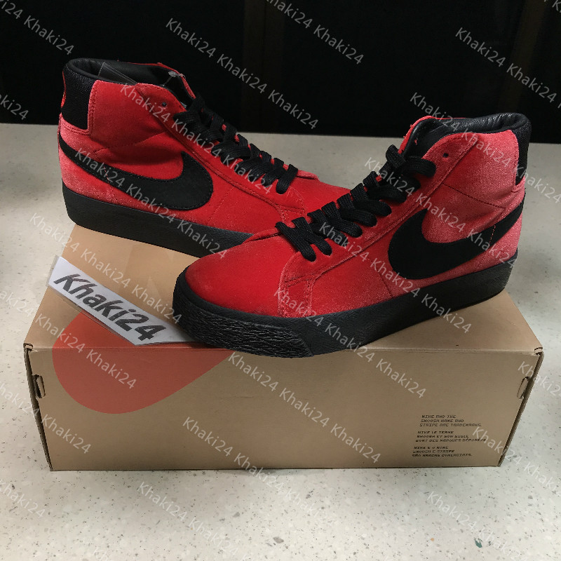 Khaki24 Nike SB Blazer 王一博地狱黑红男女高帮板鞋 CD2569-600