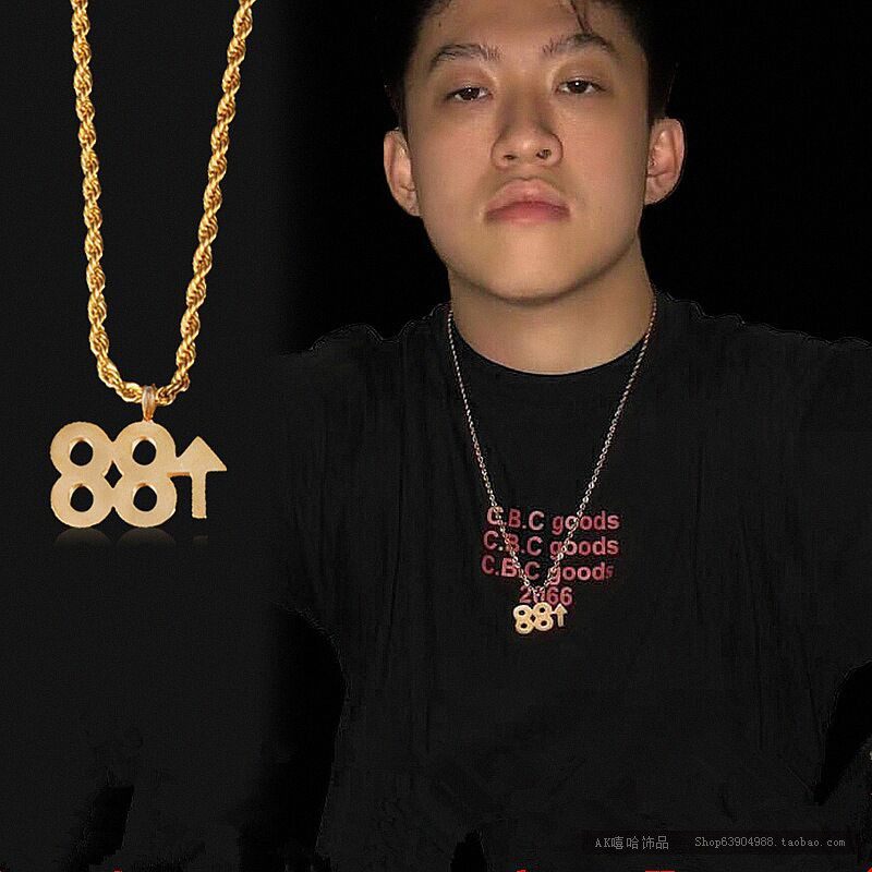 richbrian上升项链钛钢吊坠欧美嘻哈个性潮人项坠