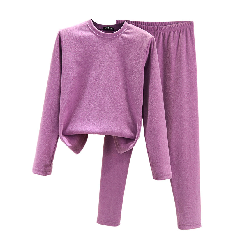 德绒加厚两件秋裤秋衣纯棉打底无痕双面秋冬t恤