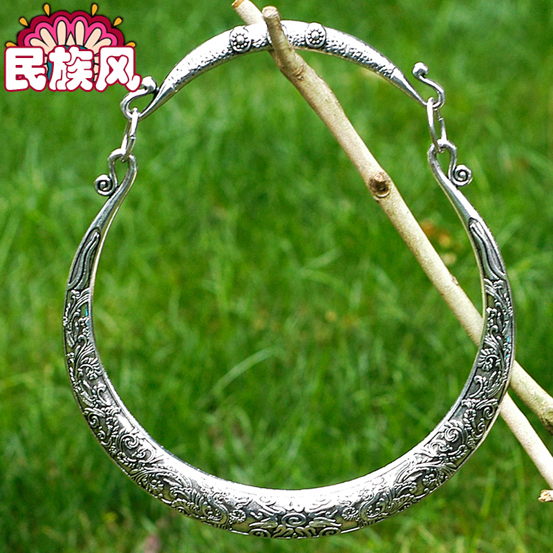 苗族民族风复古多层夸张张大项圈苗银古银项链项链