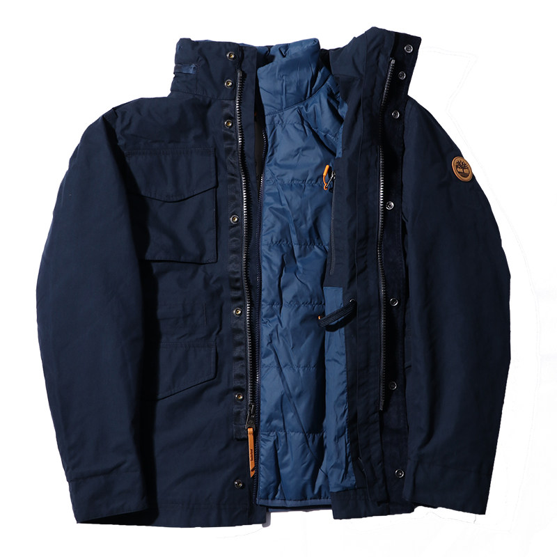 timberland添柏岚男装户外连帽保暖防水三合一夹克外套冲锋衣