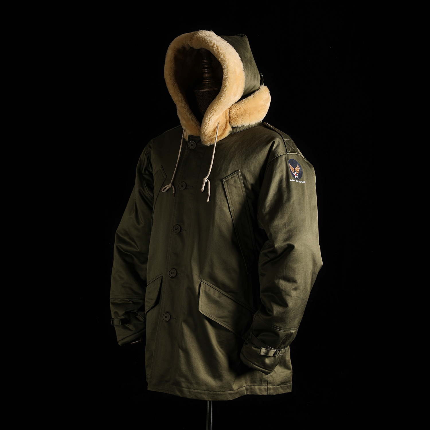 gizemo复刻二战空军b11飞行作战夹克纯羊驼毛夹克