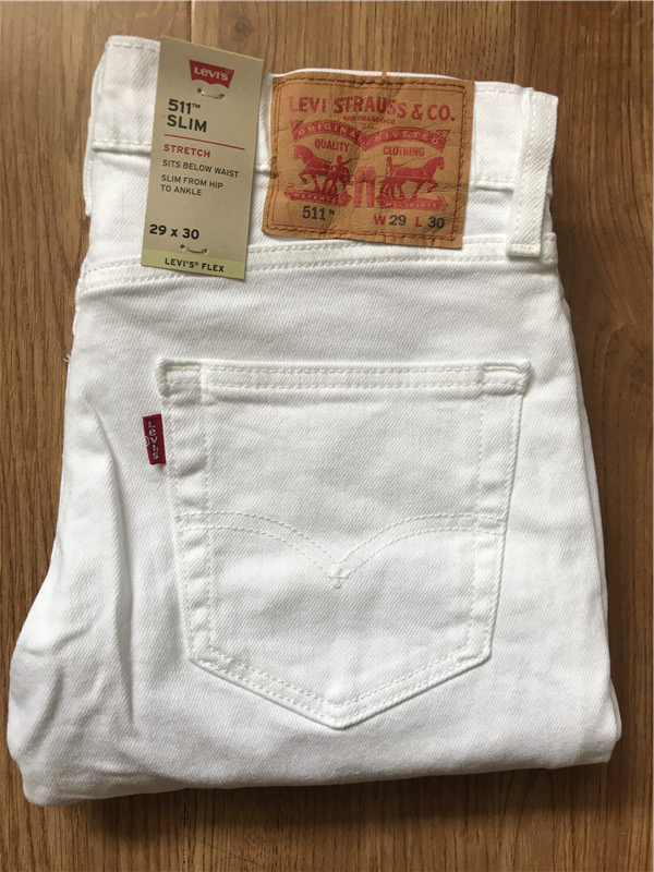 美淘正品李维斯Levis男士511修身小脚舒适白色薄牛仔裤04511-1943