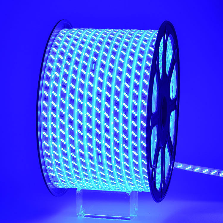 led蓝光灯带条220v蓝色色灯条超高亮天花吊顶led灯带