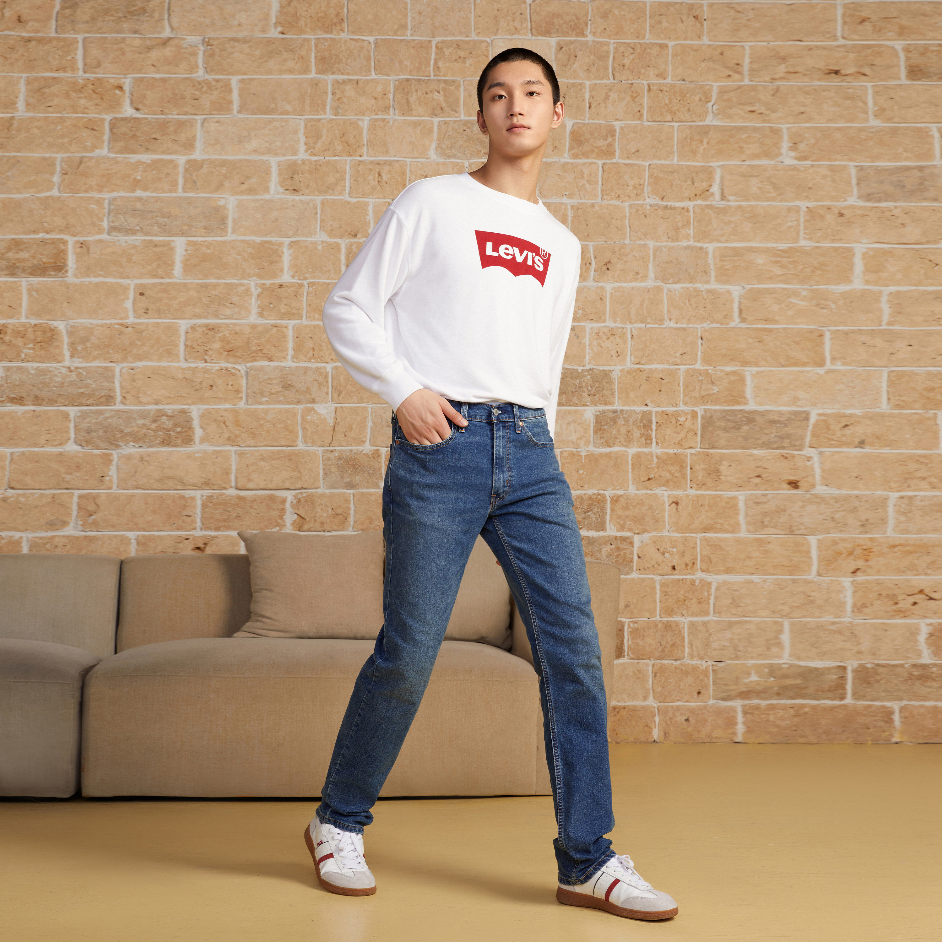 levi冬暖系列裤子男款直筒低腰牛仔裤005141611牛仔裤