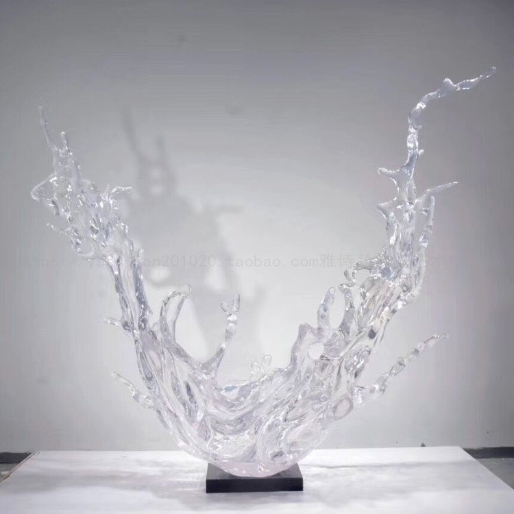 售楼部样板房别墅会所透明树脂水花浪花涟漪摆件摆件