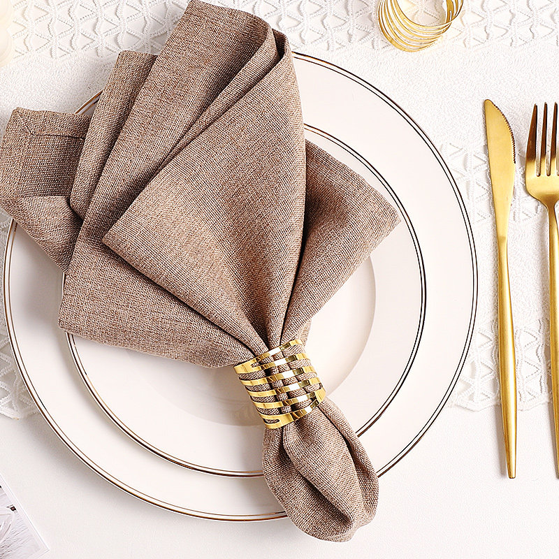 餐巾高档布折花口布餐厅样板西餐扣环擦杯布餐垫餐巾