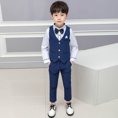 男童西装套装夏季儿童礼服马甲短袖花童英伦男孩休闲洋气小西服 男童西装套装夏季儿童礼服马甲短袖花童英伦男孩休闲洋气小西服