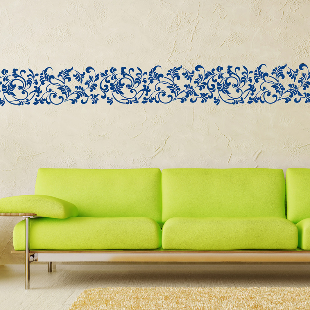 青花瓷纹中式腰线墙贴纸 花边角线腰线贴 玻璃贴门窗橱窗柜防撞贴